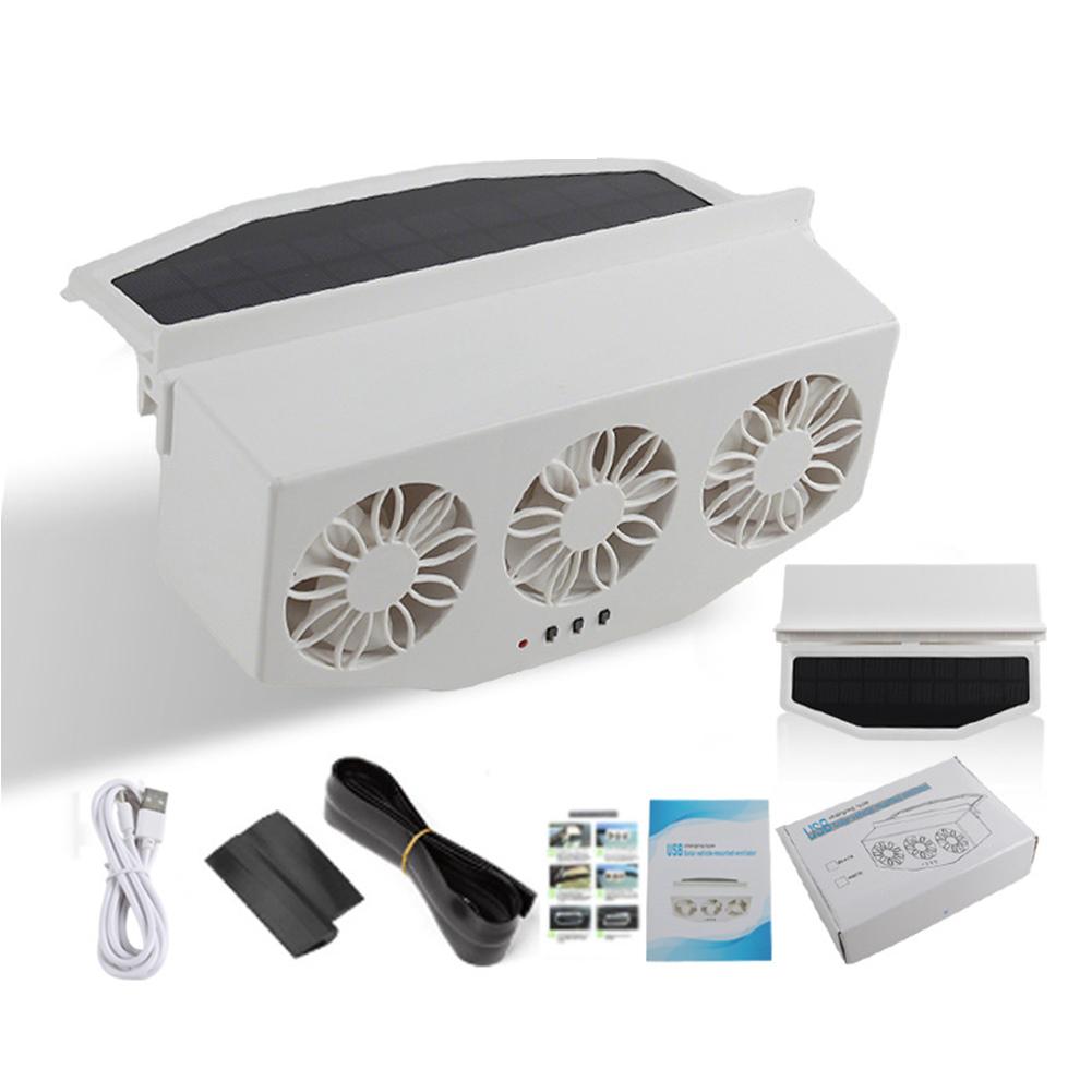 Car Solar Powered Charging Exhaust Fan USB Charging Window Ventilator Air Circulation Cooler Car Inside Summer