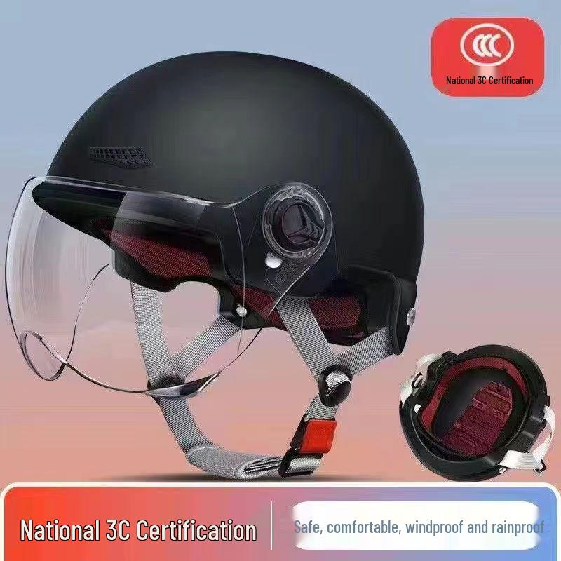 3C Certified Electric Vehicle Helmet for Men & Women - All-Season Safety & Sun Protection, Summer Scooter Half Helmet