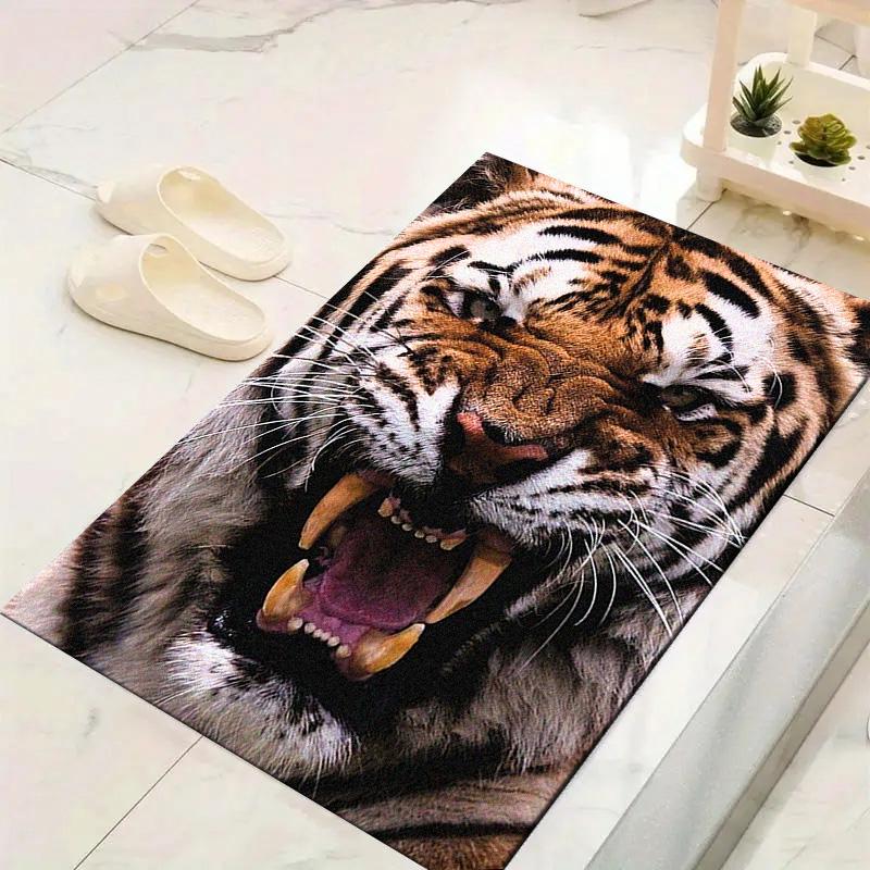 Lion Tiger Head Carpet Rug for Living Room Bedroom Home Sofa Decoration,Kids play Non-slip Floor Mat