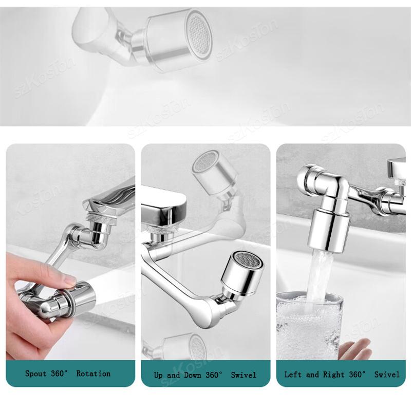 1080 Degree Swivel Faucet Aerator Mixer Tap Extender Adapter Attachment Water Nozzle Adjustable Kitchen Sink For Home Accessory