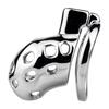 FRRK 304 Stainless Steel Chastity Cage with Catheter Penis Lock Cock Cage Fetish Sex Toys Metal Chastity Device for Men