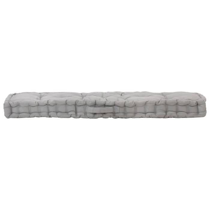 VidaXL Coussin de plancher de palette Coton 120x40x7 cm Gris