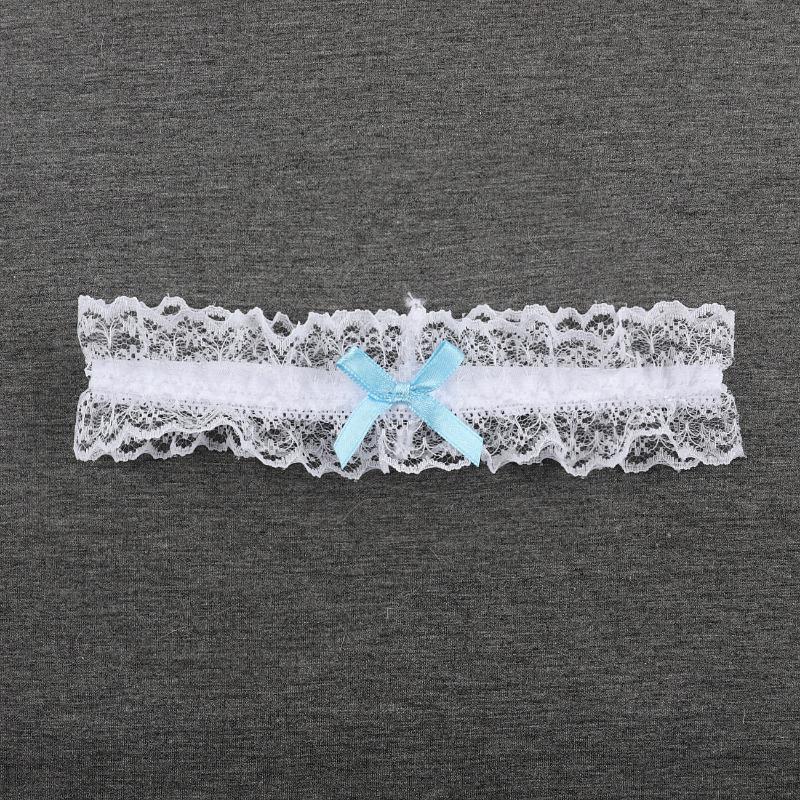 

Сексуальная мода свадебная подвязка свадебные аксессуары косплей вечеринка синяя подвязка бант кружево цветочная эластичная петля для ног 1pc