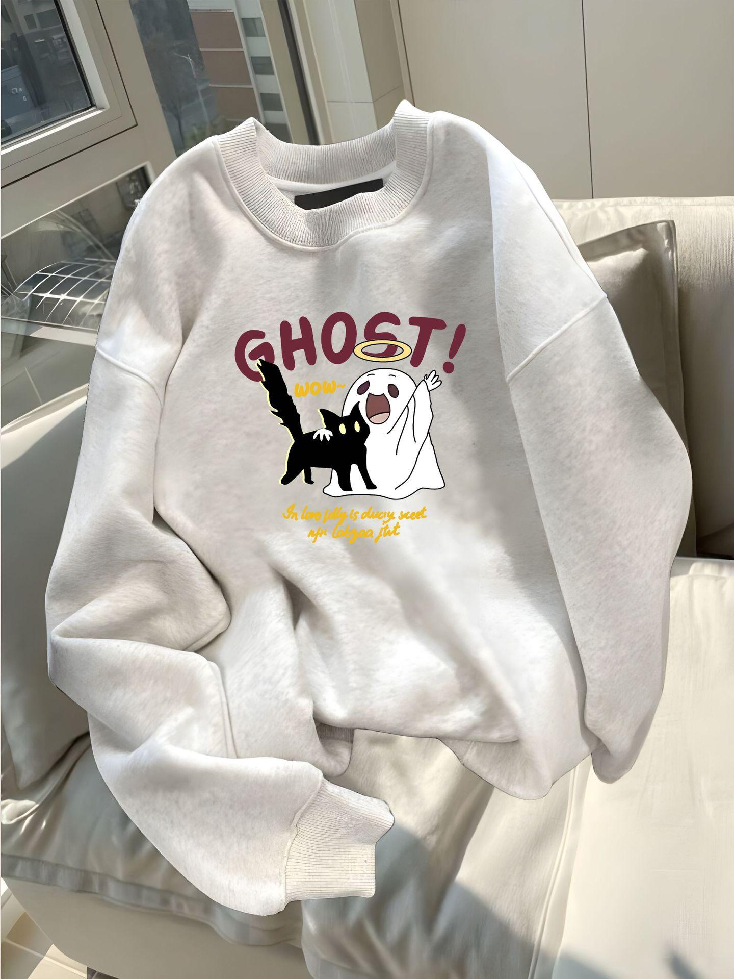 

Осенне-зимний круглый вырез большого размера свободный женский парный свитер с длинным рукавом с подкладкой M