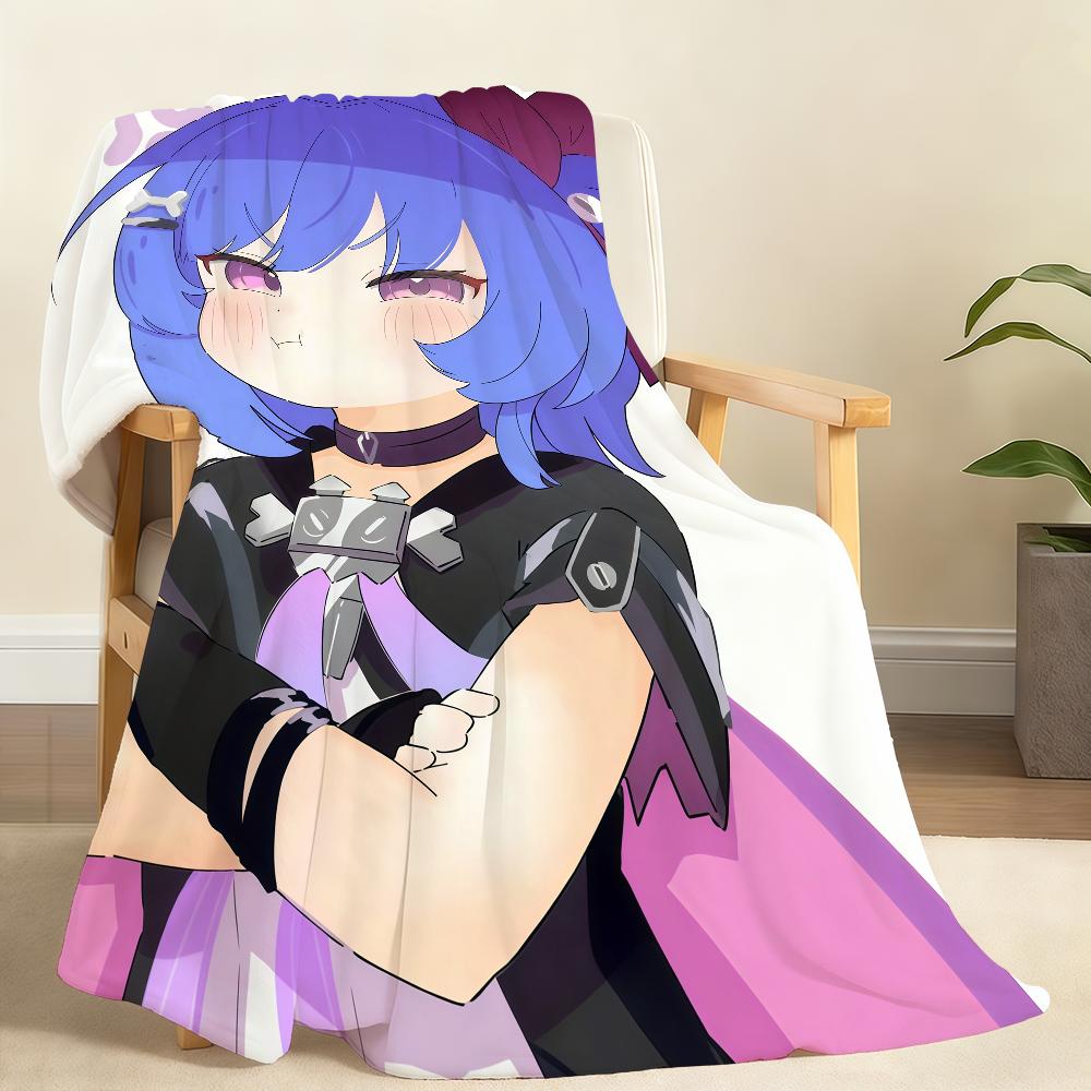Kawaii P-Prune Genshin Impact Decke Weiche Überwurfdecke für Zuhause Schlafzimmer Bett Sofa Picknick Reise Büro Ruhe Abdeckung Decke Geschenk