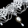 Gothic Handmade Lace Bride Statement White Wedding Choker Jewelry Collar Bridal Necklace