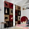 2 Stück, 2D-Flachdruck Kreative Vorhänge Rot karierter Bär Reh Wald Vielseitig 100% Polyester (ohne Stange) Vielseitig für alle Anwendungen