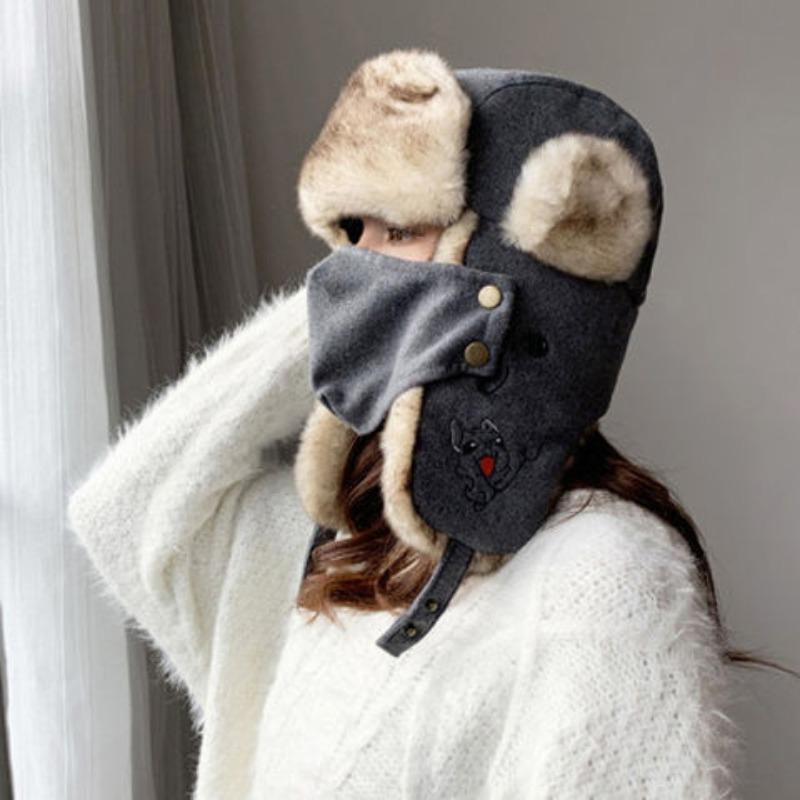 Lei Feng Hat Men and Women Outdoor Thickened Cold Proof Cycling Ski Hat Warm Ear Protection Tank Glasses Mask Flying Hat