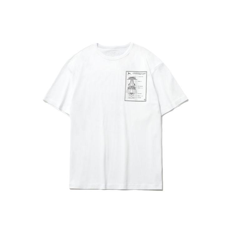 Li Ning T Shirts Men's White Crew Neck Moderate Straight Fit AHSR673-1
