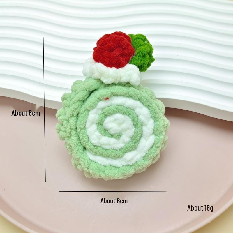 Handmade Crochet Swiss Roll Keychain Pendant Ornament
