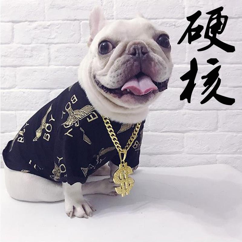 Pet Necklace with Bell for Cats and Dogs, Teddy, Pitbull, Labrador, Plastic Large Gold Chain Decoration