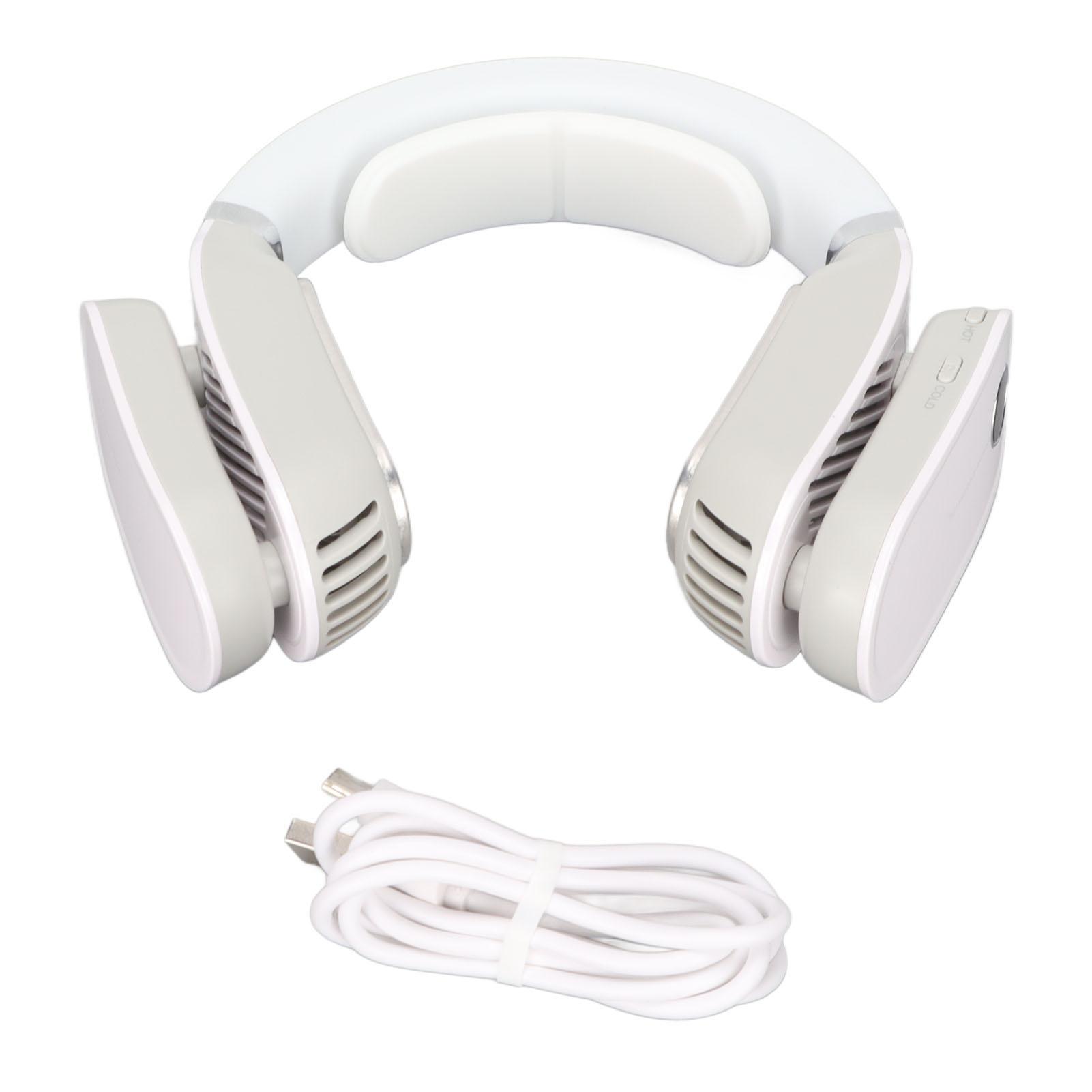 

Портативный подвесной вентилятор для шеи 2 в 1, обогревающий и охлаждающий кондиционер для шеи для наружного использования в помещении, розовый белый