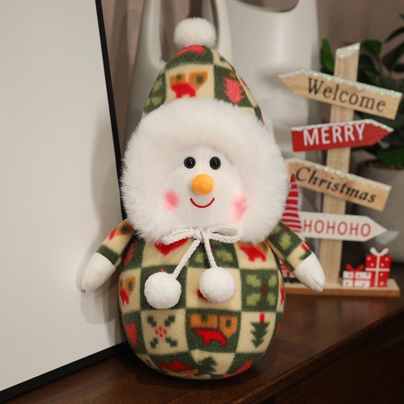 Cute Christmas Decoration Doll White Snowman Doll Plush Toy Small Children's Rag Doll Christmas Gift
