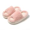 Fashion Faux Fur Keep Warm Slippers Women Winter Open Toe Thick Bottom Plush Slippers Woman Comfort Soft Non-Slip House Cotton Shoes