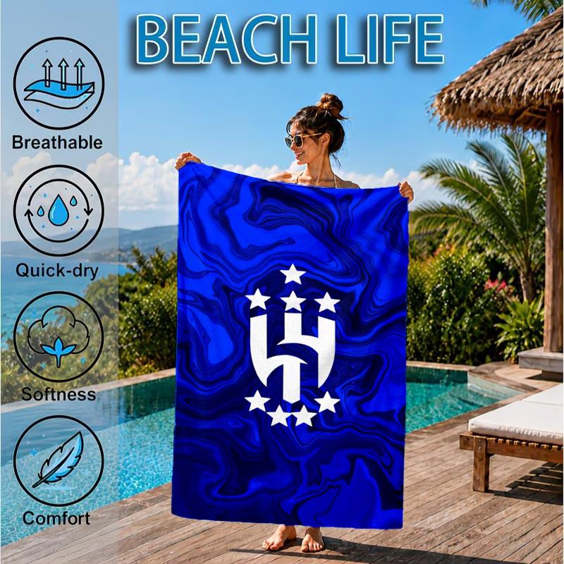 Blue Football Team Beach Towel, Microfiber Beach Towel, Perfect For Pool, Beach, Travel, Home Decor Beach Party Fan Gifts