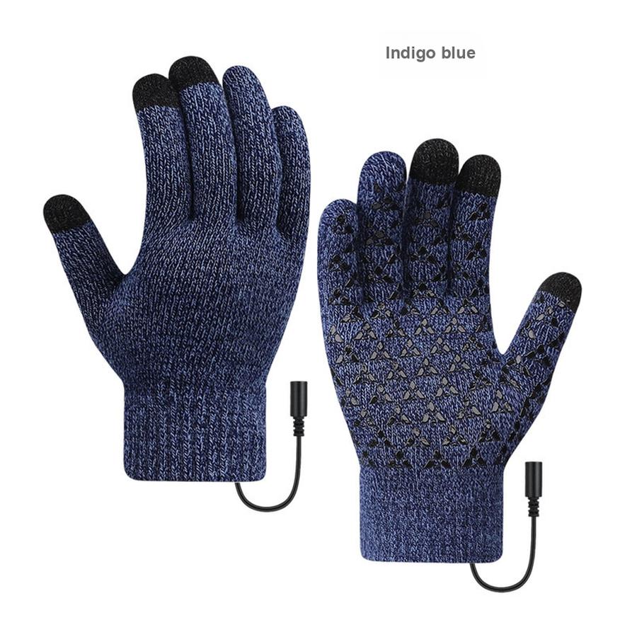 USB Heated Gloves Winter Warm Control Touch Screen Office Outdoor Skiing Riding Anti-Slip Gloves