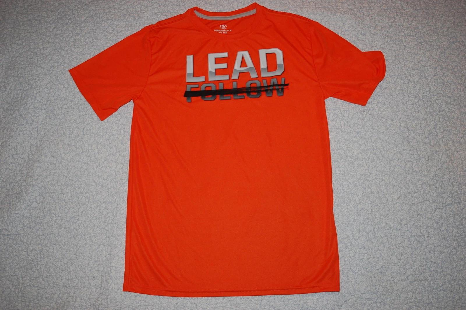 

Boys S/S Tee Shirt BRIGHT ORANGE Athletic LEAD (NOT FOLLOW) Size XXL 18 140
