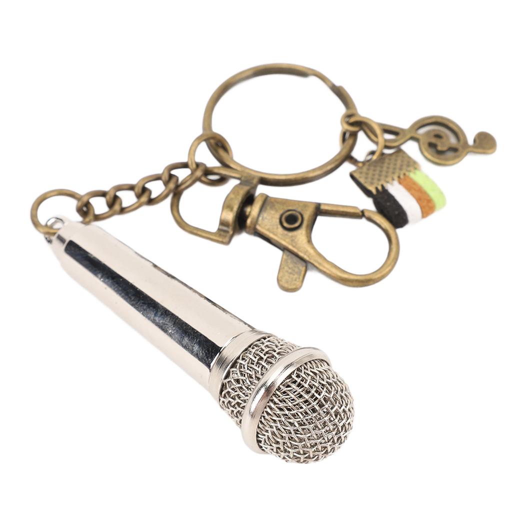 Miniature Mic Model Lifelike Decoration Exquisite Musical Instrument Ornament for Desk Display Shelf