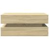 Modern Coffee Table With LED Lighting, Sonoma Oak, 90X50X40 Cm