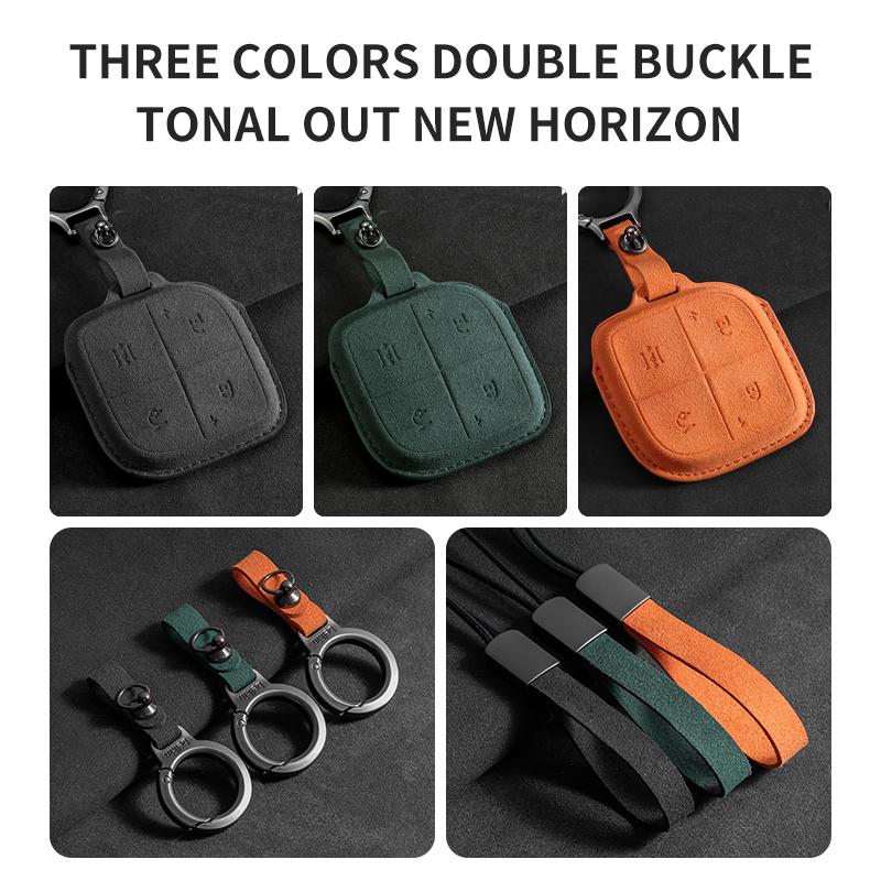 Suede Car Remote Key Case Cover Shell Holder Fob Keychain For LYNK&CO 08 2022 2023 2024 LYNK CO 08 for LYNKCO 01 02 03 05 06 09