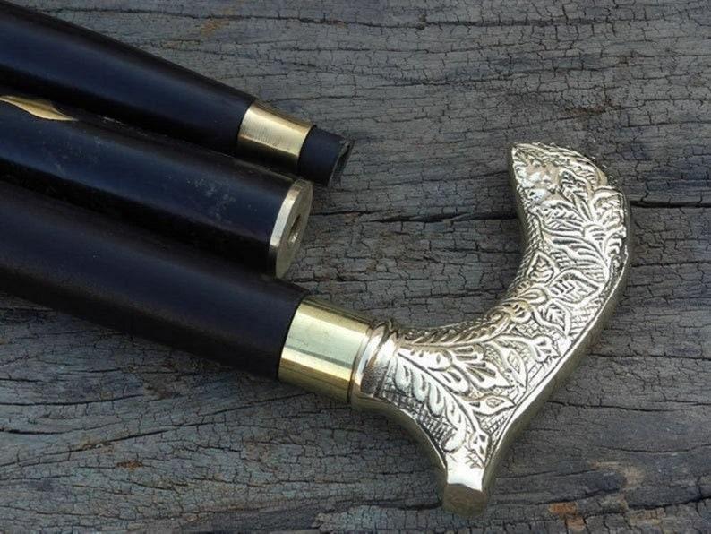 

Викторианские трости с ручкой в виде цветка и листа из латуни | Стильные морские латунные трости ручной работы | Деревянная трость мужской аксессуар | Подарок в стиле СТИМПАНК M аэро