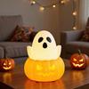 Ghost Night Light Ghost Pumpkin Silicone Night Light Colorful Lighting Decor Spooky For House Desk Kitchen Holiday Fireplace