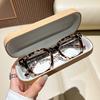 Vintage Large Frame Plain Glasses Fashionable Square Frames Premium Feeling Simple HD Anti-Blue Light Glasses Eye Protection