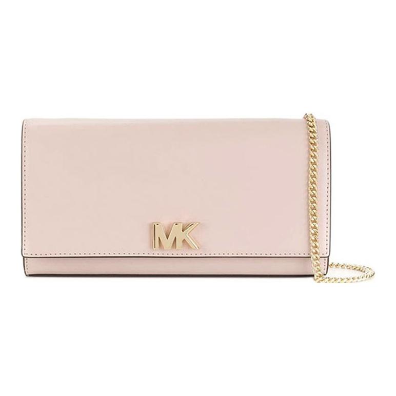 

Michael Kors MK Mott Long Letter Logo Solid Color Chain Leather Envelope Shoulder Bag Women Bags Light-Pink 32T7GOXC4L-SOFT-PINK Basic Set (Bag+Dust Bag)