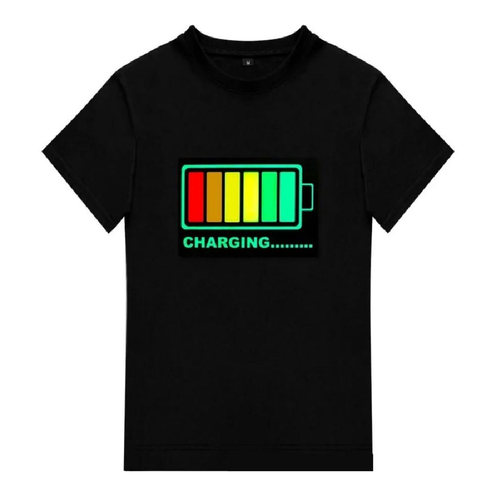 

2025 New High Quality Unisex Cotton LED T Shirts Equalizer Sound Activated EL T shirt Amazing Lighting Led T-shirt Voice control XXXXXL