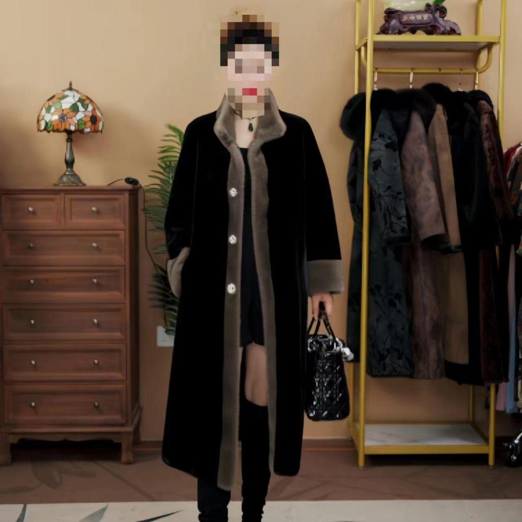 Luksuslik kunstminkkarvmantel pluss suuruses naistele talvemood ema pealisrõivad püstkrae lõdva lõikega elegantne jakk