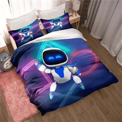 Astro Bot Cute Cartoon Bedding Collection Duvet Collection Single Double Bed King Size Bed Collection Adult Children Bedroom Duvet Cover Pillow Case