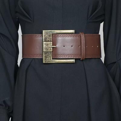 PU Leather Women Belts Punk Style Grunge Sashes High Quality Wide Waistband  for Women