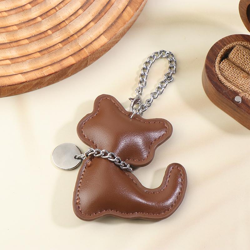 

Брелок для ключей в виде кошки из искусственной кожи, милый брелок с животным, женский шарм для сумки, подвеска для украшения, подарки для девочек
