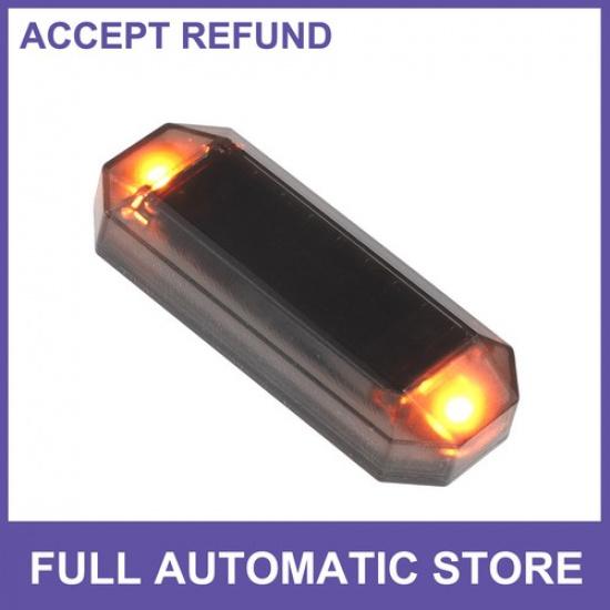 Single Car Solar Power Simulated Dummy Alarm LED Flashing Warning Yellow LED