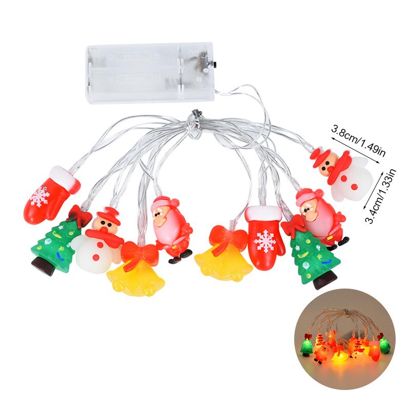 1.5/3M Christmas LED String Light Santa Claus Snowman Xmas Tree Ornaments 2024 Christmas Decoration For Home 2025 New Year Gift