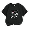 Kids Boys Girls 100% Cotton Crew Neck Short Sleeve T-Shirt, Cute Pixel Art Kitty Cat Print Casual Comfortable Lightweight Tee for Daily Outdoor Home W