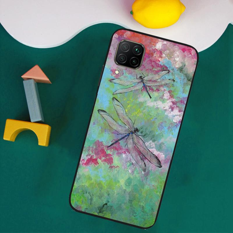 Luxury Dragonfly For Huawei Nova Y73 Y72 Y70 Y90 Y60 Y61 Y91 12s 12i 11i 8i 9 10 SE P40 Lite P30 P60 Pro Case