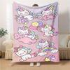 1pc Flannel Blanket, Unicorn,Rainbow,Balloon Pattern Printed Blanket, Sofa Bed Sofa Car Office Camping Travel Warm And Comfortable Soft Blan