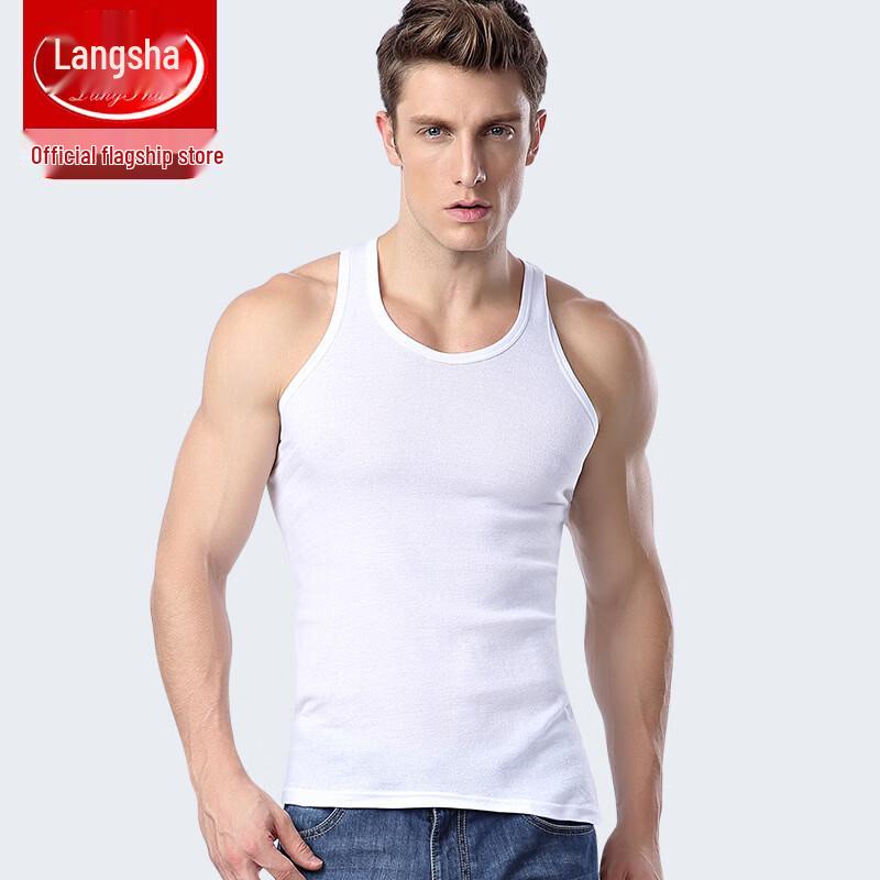 LANGSHA Мужская хлопковая спортивная майка приталенного кроя XXL