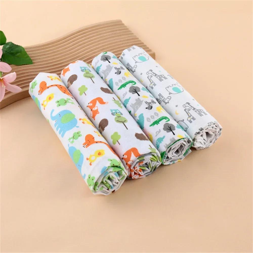 4pc/set Cotton Baby Swaddle Blankets Flannel Receiving Blanket for Newborn Muslin Swaddling Cloth Bedding Babies Accessories