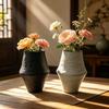 Wabi-Sabi Retro Ceramic Vase for Chinese Style Decor: Perfect for Living Room, Tea Room, or Hotel, Ideal for Vintage Flower Arrangements.