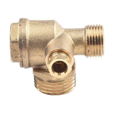 G1/2 Air Compressor 3-Port Brass Male Threaded Check Valve Connector Tool