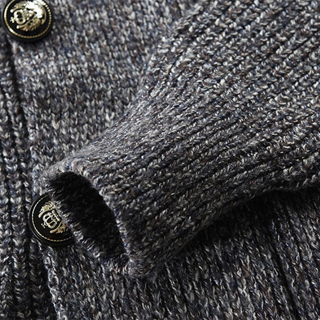 And Winter Men's Fashion Loose Cardigan Warm Lapel Jacket Sweater Knitted Coat