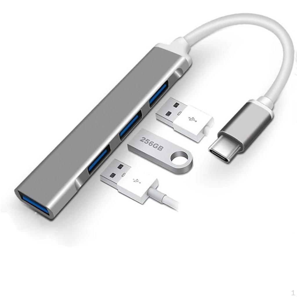 Sleek USB C Hub with 4 Ports for Seamless Data Transfer And Audio Connectivity