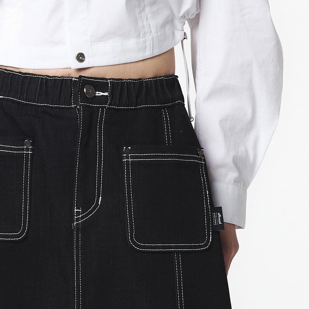 OFFROAD Women'S Denim Skirt (Black)_5L42632