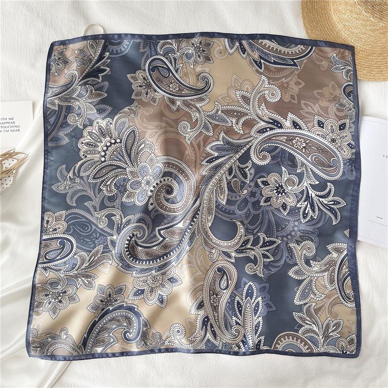 68cm Tree of Life Printed Scarf Women's Spring and Summer New Imitation Silk Scarf Temperament Versatile Headscarf Shawl Scarfs