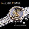 WINNER Watch Men's Fashion Casual Classic Popular Hollow Rhinestone Manual Mechanical Watch S1089-2-W