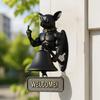 Middle Finger Muscle Dog Doorbell Vintage Puppy Welcome Door Bell Home Office Entrance Decorative Bell Pet Lover Gift