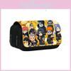 Naruto Cartoon Pattern Double Layer Flip Cover Student Stationery Storage Bag For School And Gift
