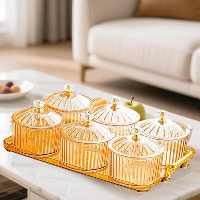 Divided Dried Fruit Plate Dish Modern Decorative Serving Tray with Lid for Kitchen Wedding